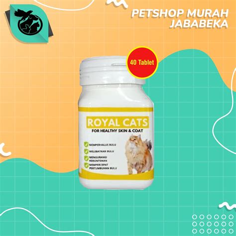 Jual Royal Cats Skin Coats Vitamin Suplemen Bulu Kulit Kucing 60 Tablet