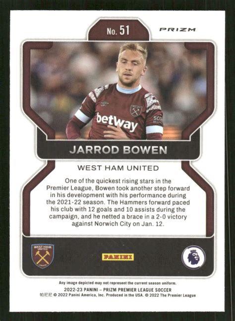 Panini Prizm Premier League Jarrod Bowen Prizms Hyper Card