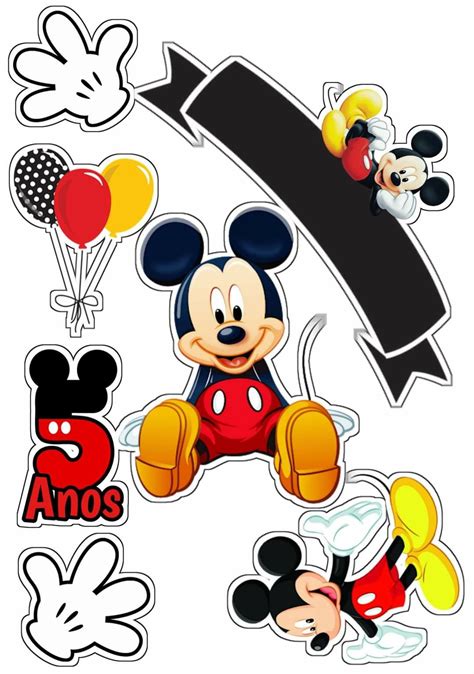 Mickey Mouse Cake Topper Printable