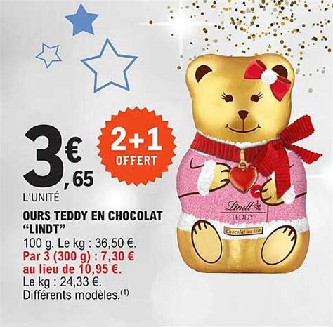 Promo Ours Teddy En Chocolat Lindt Chez E Leclerc Icatalogue Fr