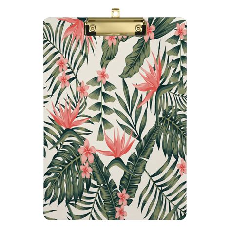 Tropical Palm Tree Flowers Acrylic Clipboards A4 Standard Letter Size Clipboard 125 X 9 Clip