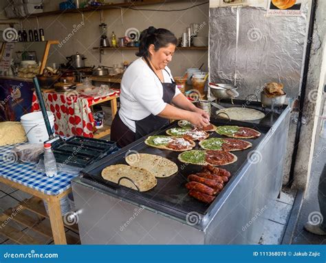 Puebla, Mexico, Woman Cooking Memelas, Tacos, Quesadillas, Mexican ...