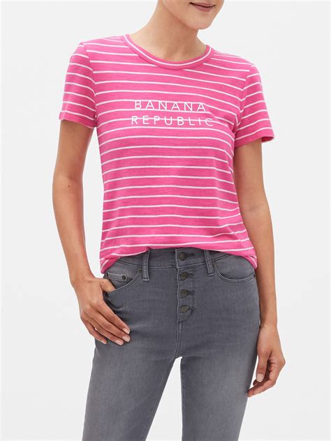 Striped Banana Republic Logo T Shirt Banana Republic Factory