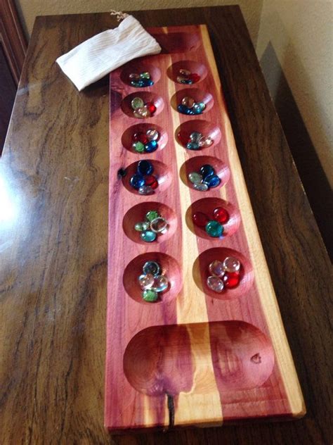 Mancala Game Large Gameboard Solid Pine Wood One Available Etsy