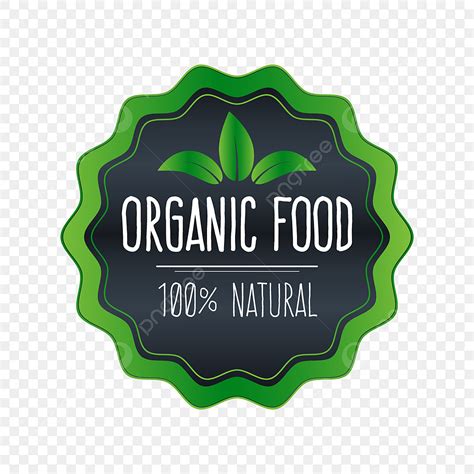 Organic Food Label Vector Png Images Green And Black Color Organic Food Quality Label Design