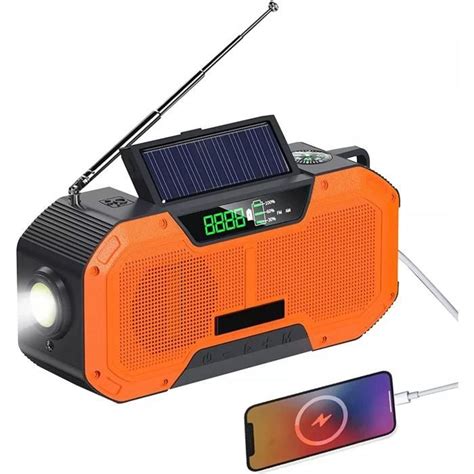 Radio d urgence avec Panneau Solaire IPX6 Étanche Haut Parleur