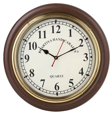 XXL Wall Clock 16 Inch Classic Metal Clocks for Decorative Kitchen Living Room Bedroom Wood ...