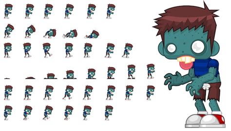 Zombie Game Sprite Vector Premium