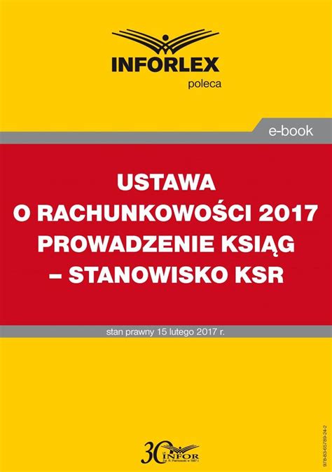 Ustawa O Rachunkowo Ci Prowadzenie Ksi G Stanowisko Ksr Ebook