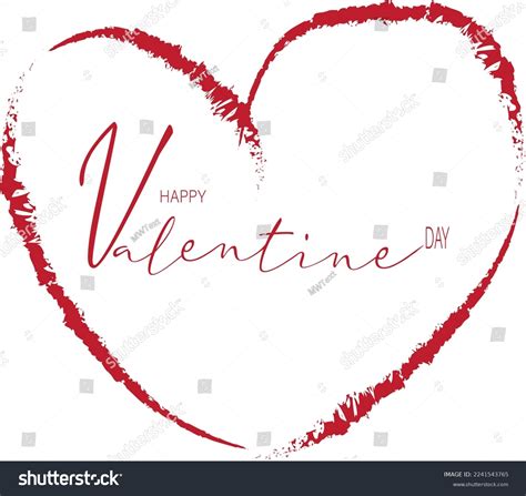 Red Heart Happy Valentine Day Lettering Stock Vector Royalty Free 2241543765 Shutterstock