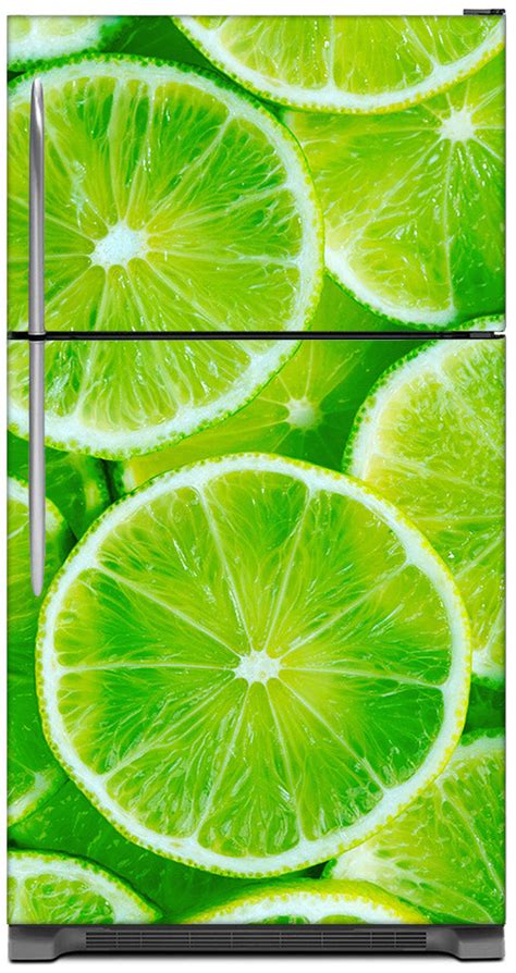 Magnetic Fresh Limes Fridge Skin How To Decorate Fridge Door Upgrades