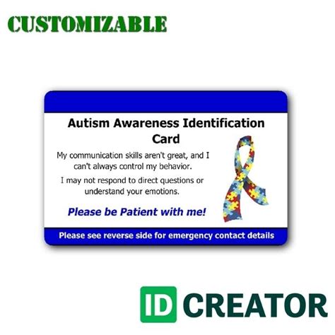 Printable Autism Id Card Scannable Id Card Maker Id Card News Online