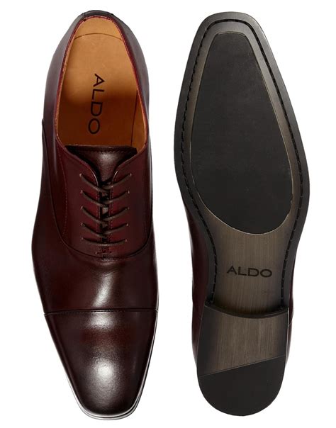 Aldo Mesnier Leather Oxford Shoes In Red For Men Lyst