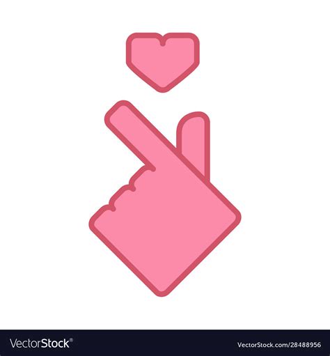 Korean Love Sign Geometric Hand Gesture Of Vector Image