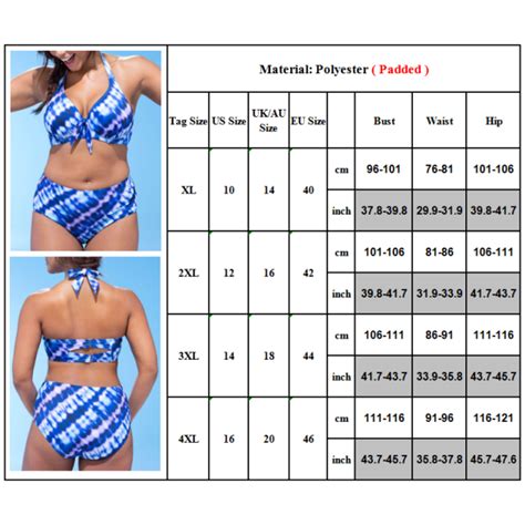 Dam Push up Bikini Set Badkläder Kostym Baddräkt Bad blue 4XL blue