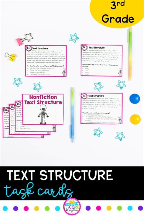 the text structure task cards for 3rd grade students to practice their ...