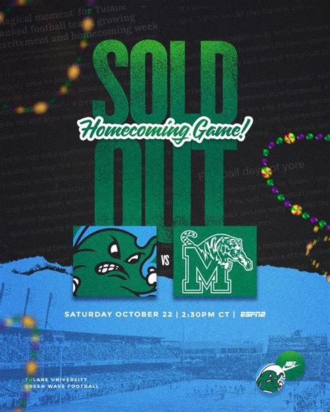 Tulane Homecoming Vs. Memphis is Sold Out : r/CFB