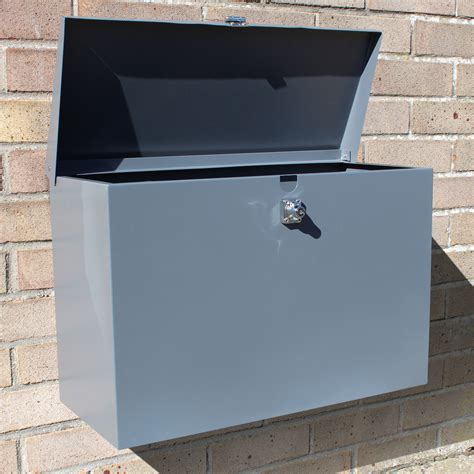 Large Outdoor Lockable Letterbox/Parcel Box/Home Delivery/Secure Postbox Grey | eBay