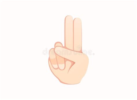 Hand Points With Two Fingers Icon Hand Gesture Emoji Vector Stock