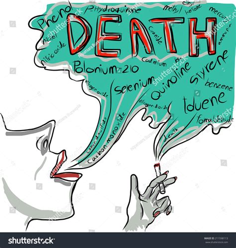 Smoking Girl Vector Toxins Cigarettes Stock Vector Royalty Free