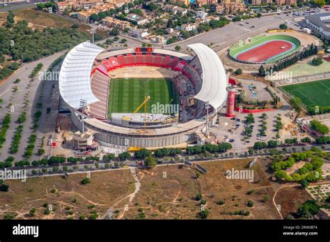 Aerial View Soccer Stadium Estadi Mallorca Son Moix Construction Site
