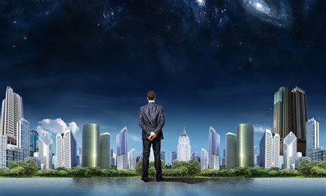 Businessman Looking At Town Free Stock Photo Public Domain Pictures
