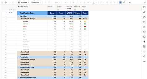 Sales Activity Tracker by Rep & Month Template | Smartsheet