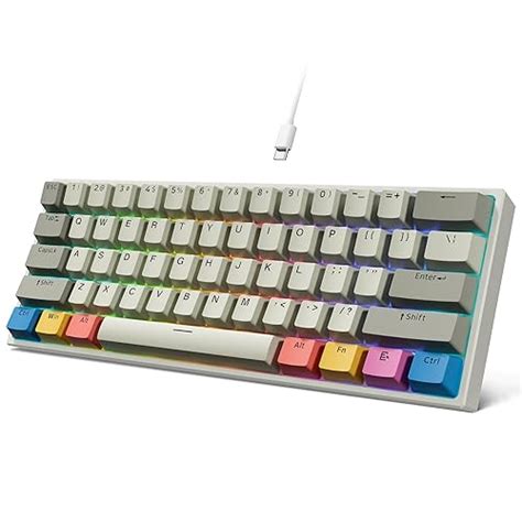 Retro Keyboard XVX H61 60 Percent Keyboard With Hot Swappable RGB Wired Gaming Keyboard Cherry