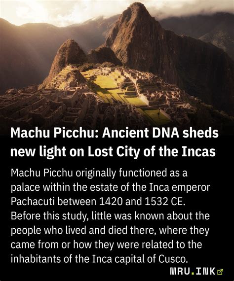 Machu Picchu Originally Functioned As A Palace Within The Estate Of The