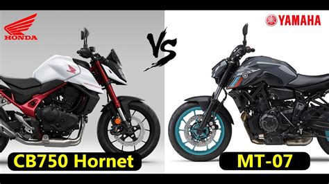 Honda CB750 Hornet Vs Yamaha MT 07 Comparison TM YouTube