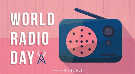 Descarga Vector De Cartel Vintage Del D A Mundial De La Radio