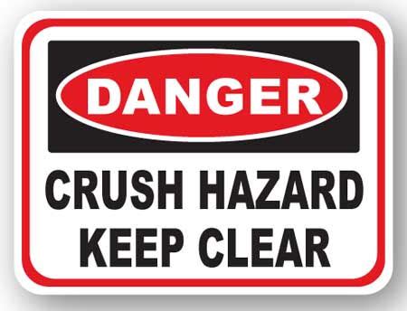 Durastripe Rectangular Safety Signs Danger Crush Hazard Keep Clear