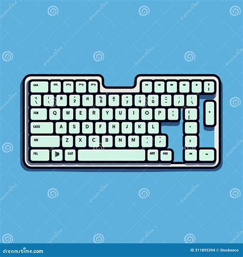 Minimalist Computer Keyboard Vector Illustration In Keith Haring Style