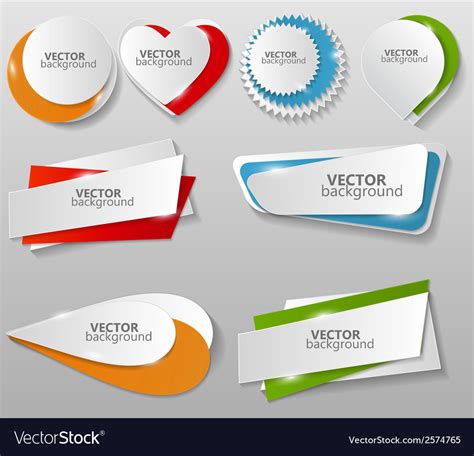 Collection Of Origami Banners Template Royalty Free Vector