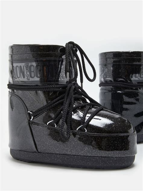 Icon Low Black Glitter Boots Moon Boot Official Us Store