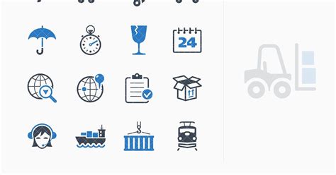 Logistics Icons Blue Series By Introwiz1 On Envato Elements