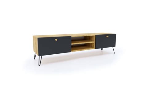 Szafka Rtv Komoda Styl Loft D B Craft Czarny Cm Furnia