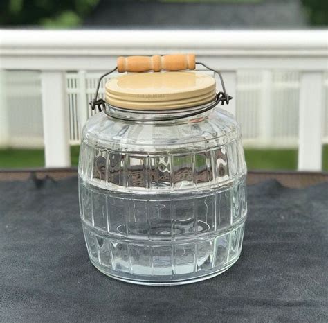 Excited To Share This Item From My Etsy Shop Vintage Glass Barrel Jar