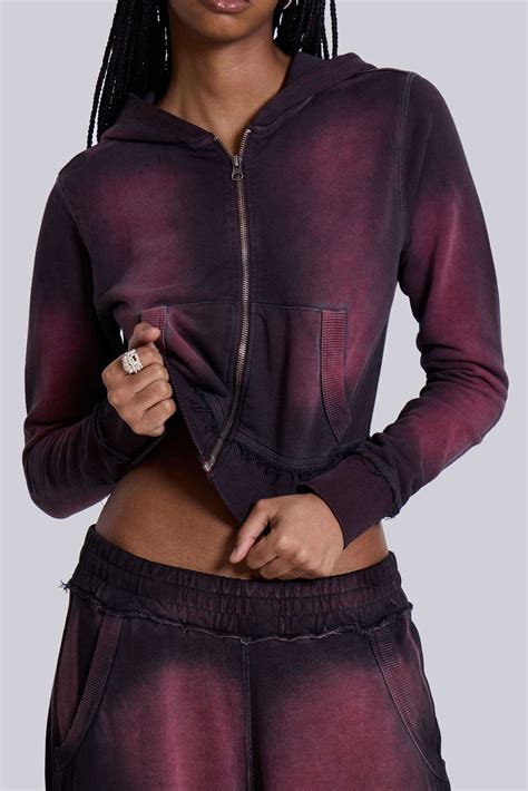Shop Deep Red Fade Mini Monster Hoodie Jaded London Clothing