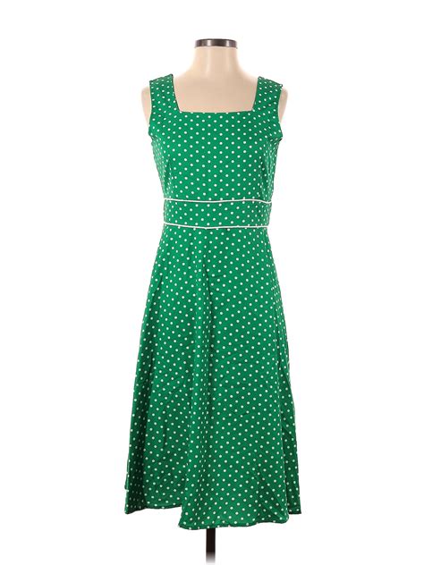 Unbranded Polka Dots Green Casual Dress Size S 49 Off ThredUp