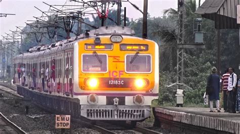 Lighting Icf Medha Katwa Howrah Emu Local Train Arrive And Departing