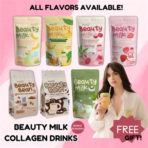 Dear Face Beauty Milk Collagen Drink Melon Stawberry Lychee Banana