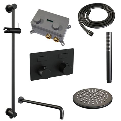 Brauer Black Edition Douche Thermostatique Effet Pluie Encastr E Set