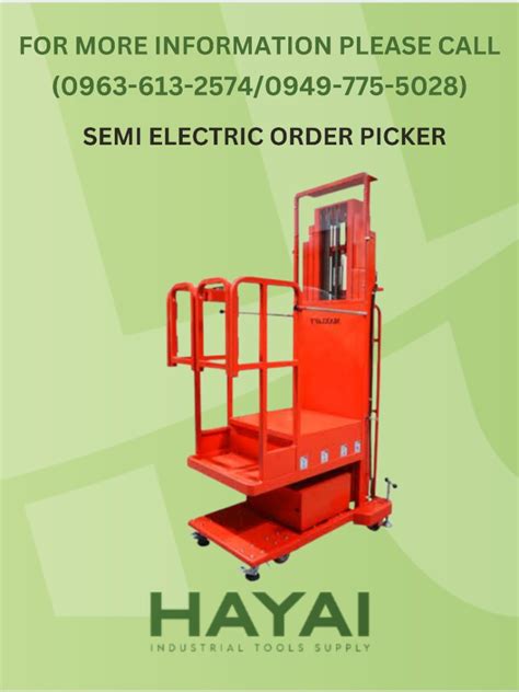 Semi Electric Order Picker Commercial Industrial Construction Tools