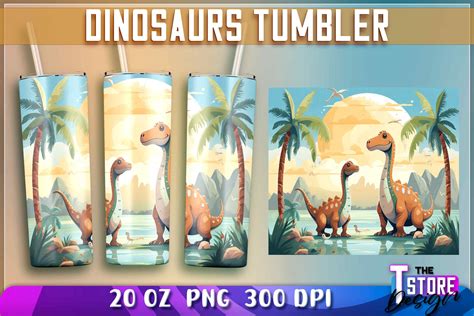 Dinosaurs Tumblers Wrap 20 Oz Graphic By The T Store Design Creative