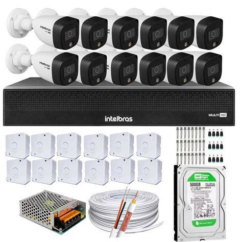 Kit 12 Cameras Intelbras 1220 Full Color KaBuM