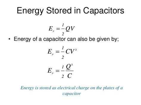 Energy Stored In Capacitor Calculation