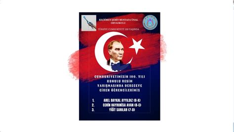 CUMHURİYETİMİZİN 100 YILI KONULU RESİM YARIŞMASINDA DERECEYE GİREN