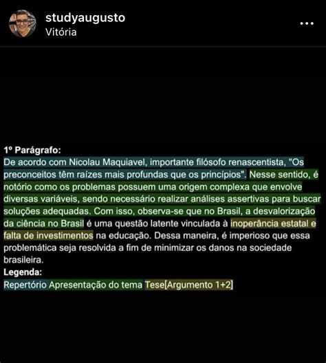 Threads educativas Study Augusto on Twitter Exemplo de redação