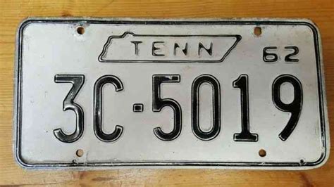 Tn License Plate C Tenn Antique Vintage